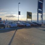 A lineup of EVs at a veNBev event
